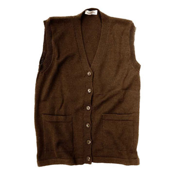 Dark Brown - Sleeveless Cardigan