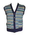 Patterned Sleeveless Cardigan