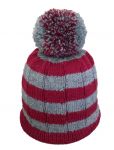 Striped Pompom Hat